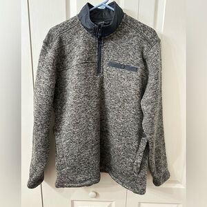 Eddie Bauer Men's Black and Gray Zip-Up Sweater